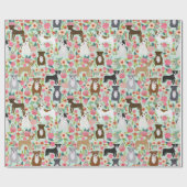 Papier Cadeau Enveloppe de cadeaux floraux Pitbull - enveloppeme (Plat)