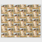 Papier Cadeau Enveloppe de chien de St Bernard (Plat)