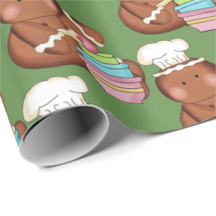 Papier Cadeau Enveloppe de fête de vacances de pain d'épice de