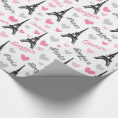 Papier Cadeau Enveloppe de la fête motif Bonjour Paris (Coin)