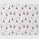 Papier Cadeau Enveloppe de la fête motif Bonjour Paris (Plat)