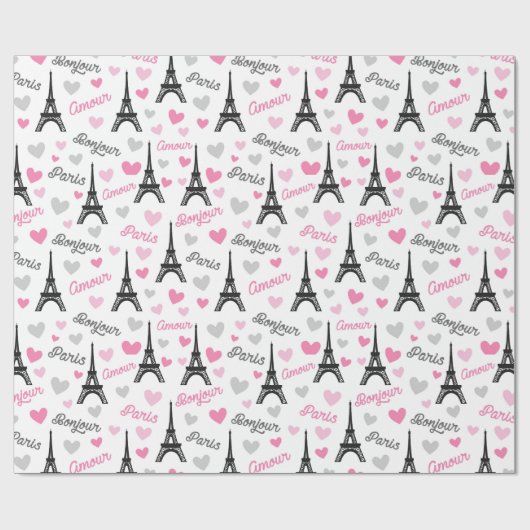 Papier Cadeau Enveloppe de la fête motif Bonjour Paris (Plat)