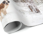 Papier Cadeau Enveloppe de Noël de chien de St Bernard (Coin rond)