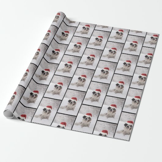 Papier Cadeau Enveloppe de Noël St Bernard (Déroulé)