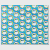 Papier Cadeau Enveloppe de partie de Père Noël carrelée par (Plat)