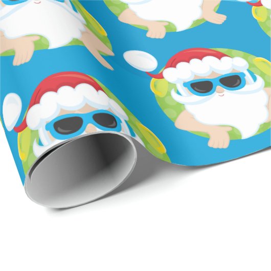 Papier Cadeau Enveloppe de partie de Père Noël carrelée par (Coin rond)