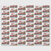 Papier Cadeau Enveloppe de vacances de train de Père Noël de (Plat)