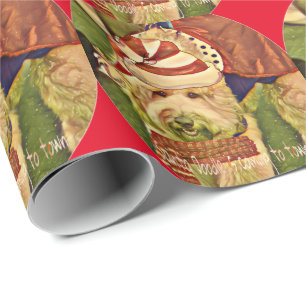 Papier Cadeau Enveloppe drôle de Noël de chien de griffonnage