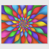 Papier Cadeau Enveloppe en spirale psychédélique vive lumineuse (Plat)