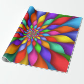 Papier Cadeau Enveloppe en spirale psychédélique vive lumineuse (Déroulé)