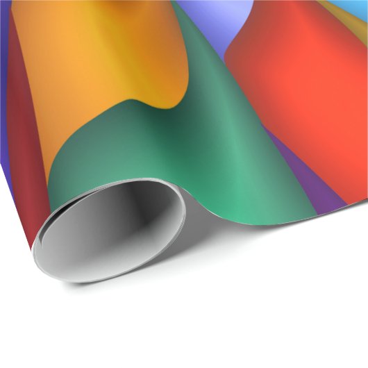 Papier Cadeau Enveloppe en spirale psychédélique vive lumineuse (Coin rond)