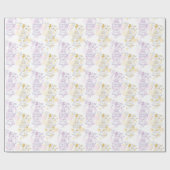 Papier Cadeau Enveloppe mariage violet rose jaune gris (Plat)