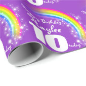 Papier Cadeau Enveloppe modelée par anniversaire nommé (Coin rond)