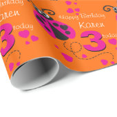 Papier Cadeau Enveloppe modelée par anniversaire nommé de (Coin rond)