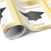 Papier Cadeau Enveloppe personnalisée par or de félicitations (Coin rond)