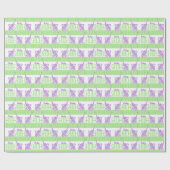 Papier Cadeau Enveloppe pourpre d'anniversaire de vert de baby (Plat)