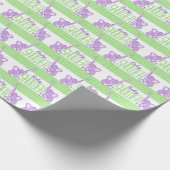 Papier Cadeau Enveloppe pourpre d'anniversaire de vert de baby (Coin)