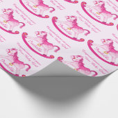 Papier Cadeau Enveloppe rose de profil de nom de bébé de cheval (Coin)