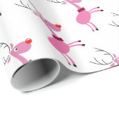 Papier Cadeau Enveloppe rose de renne (Coin rond)