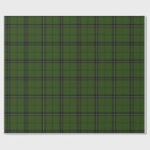 Papier Cadeau Enveloppe verte Tartan (Plat)
