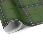 Papier Cadeau Enveloppe verte Tartan (Coin rond)