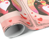 Papier Cadeau Enveloppement Art Déco Inséparable (Coin rond)