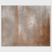 Papier Cadeau Enveloppement Brown de rouille argenté (Plat)