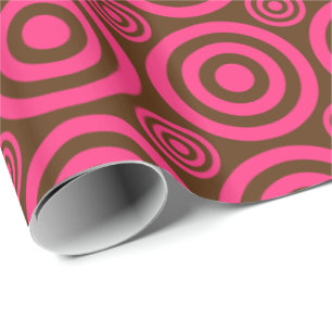 Papier Cadeau Enveloppement-cadeau Bullseye-Pink-Brown