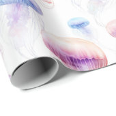 Papier Cadeau Enveloppement cadeau de méduse à l'aquarelle Dream (Coin rond)