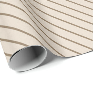 Papier Cadeau Enveloppement Cadeau Diagonale Beige et Taupe neut