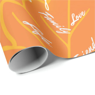 Papier Cadeau Enveloppement Cadeau Thanksgiving 04- Feuille - Or
