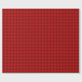 Papier Cadeau Enveloppement classique de Noël Houndstooth Rouge  (Plat)