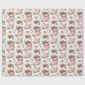 Papier Cadeau Enveloppement de Noël avec bas & cadeaux (Plat)