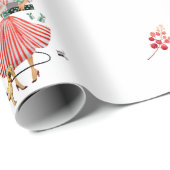 Papier Cadeau Enveloppement de Noël de style rétro (Coin rond)