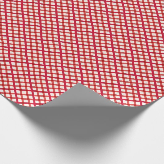 Papier Cadeau Enveloppement de Noël en En vichy rouge (Coin)