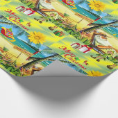 Papier Cadeau Enveloppement de Noël Papier Plage Bum Père Noël (Coin)