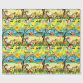 Papier Cadeau Enveloppement de Noël Papier Plage Bum Père Noël (Plat)