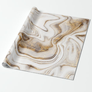 Papier Cadeau Enveloppement de texture cool en marbre blanc or