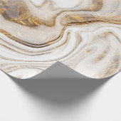 Papier Cadeau Enveloppement de texture cool en marbre blanc or (Coin)