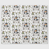 Papier Cadeau Enveloppement des oiseaux en papier (Plat)