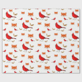 Papier Cadeau Enveloppement des oiseaux en papier (Plat)