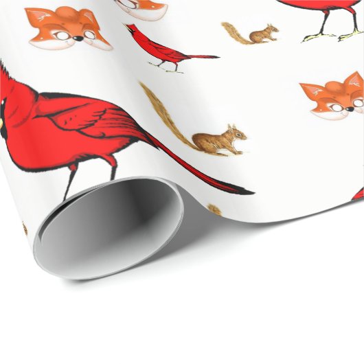 Papier Cadeau Enveloppement des oiseaux en papier (Coin rond)