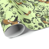 Papier Cadeau Enveloppement des oiseaux en papier (Coin rond)