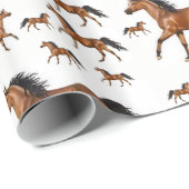 Papier Cadeau Enveloppement du papier Chevaux (Coin rond)