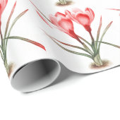 Papier Cadeau Enveloppement en crocus rouge (Coin rond)