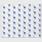Papier Cadeau Enveloppement Papier-Bleu Cerf/Elc (Plat)