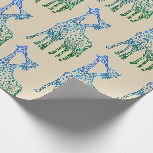 Papier Cadeau Enveloppement Papier Giraffes Art (Coin)