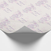 Papier Cadeau Enveloppement personnalisé mariage rose violet cag (Coin)