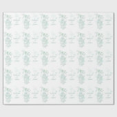 Papier Cadeau Enveloppement personnalisé mariage vert et blanc (Plat)