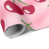 Papier Cadeau Envelopper cadeau cerise rouge et rose (Coin rond)